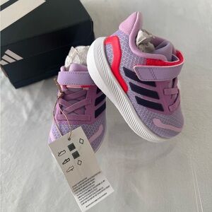 NWT Adidas Kids' Lilac and Scarlet RUNFALCON Toddler Tennis shoes/Sneakers  5K